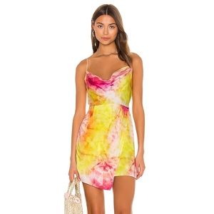Sun Becomes Her Cowl Wrap Mini Dress in Starburst